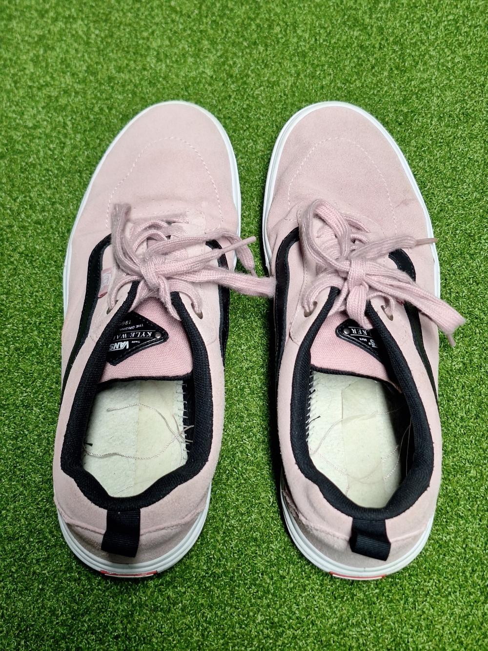 Vans Kyle Walker Shoes Mens Size 9.5 Pink Black Suede Skateboard Pro Ultracush - Picture 7 of 9